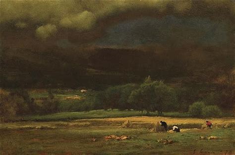 Lot George Inness American 1825 1894 Harvesting Before The