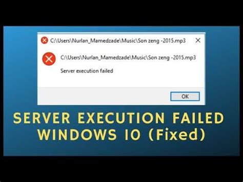 How To Fix Windows Media Player Server Execution Failed YouTube