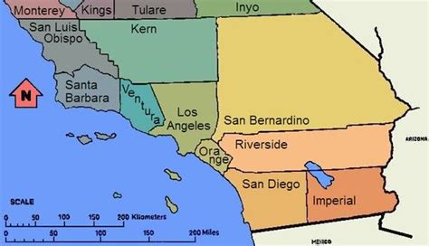 So Cal County Map Cities And Towns Map