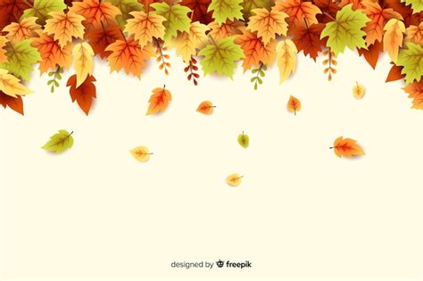 Free Vector Autumn Background Template With Leaves