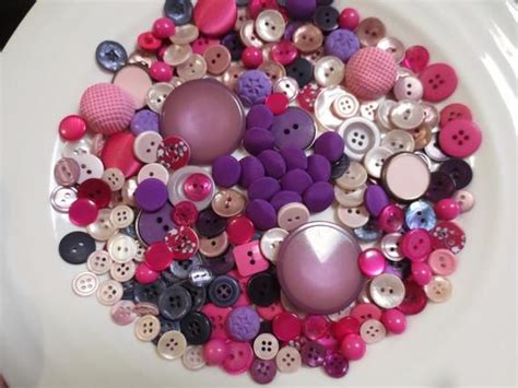 Purple Pink Buttons Mix Vintage And Newer Lot Of 210 Pieces Diy Destash