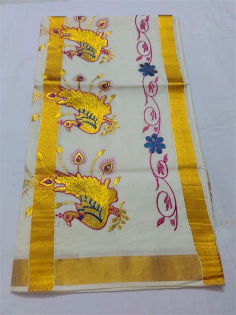 Buy Kerala Kasavu Saree Cotton Saree Golden Design Zari Work In Border