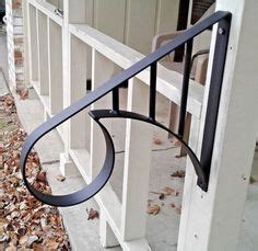 Is a hand rail required on a deck with 4 steps that are 1/2 moon shaped or simicircle and no edge to fall off. 1 to 2 Step Wrought Iron Grab Rail Stair Railing Handrail ...