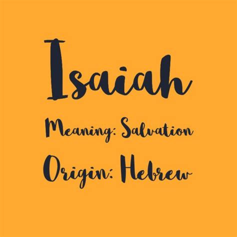 Isaiah Isaiah Isaiah Name Names With Meaning