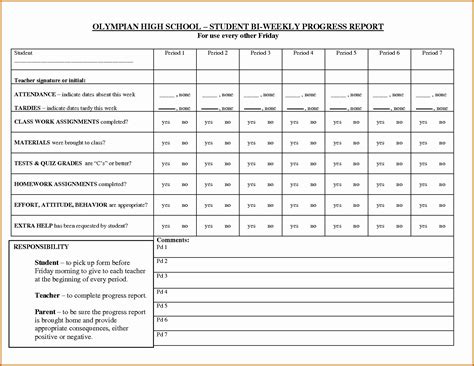 Elementary Progress Report Template Awesome 13 Progress Reports For