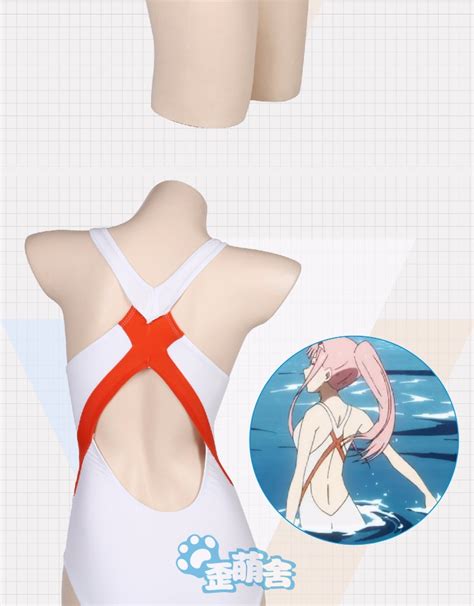 New Anime Darling In The Franxx Zero Two Swimsuit Cosplay White