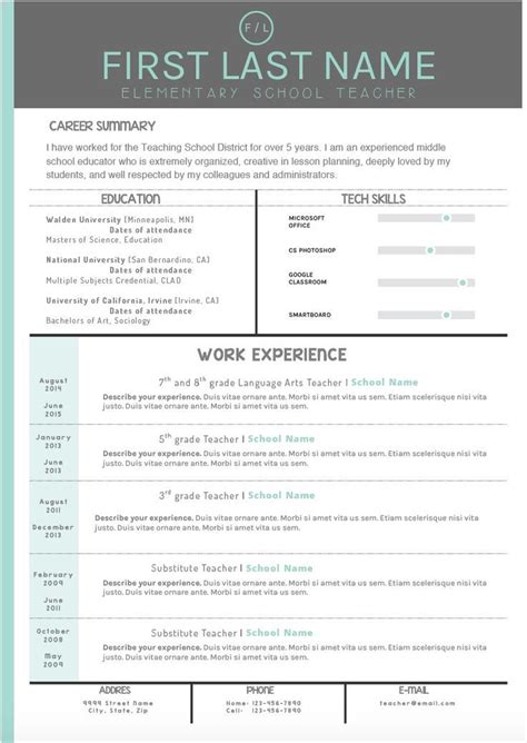 All the files are customizable easily. Free Resume Templates That Stand Out | Teacher resume ...