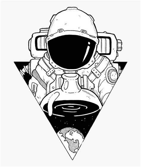 Astronaut Sticker Space Drawings Hd Png Download Kindpng