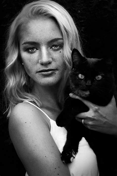 Free Images Black And White Girl Camera Photographer Female Model Cat Romantic Human