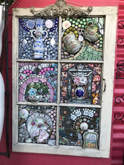 Old Window Frames Window Art Window Ideas Mosaic Garden Art Mosaic