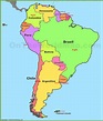 Map of South America with countries and capitals