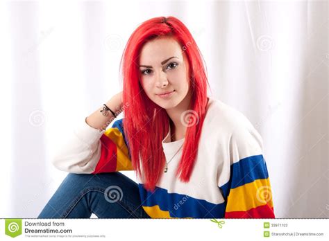 Girl With Bright Red Hair Stock Photos Image 33971103