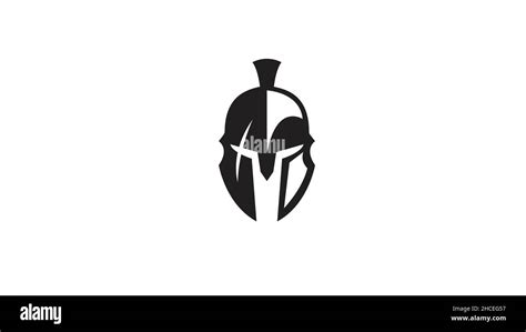 Creative Spartan Helmet Logo Design Vector Icon Symbol Illustration