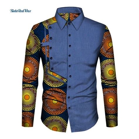 Casual Cotton Mens African Clothing Dashiki Patchwork Print Shirt Tops