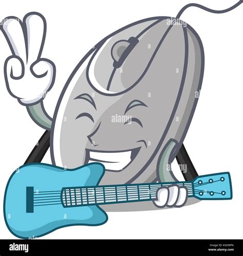 With Guitar Mouse Mascot Cartoon Style Stock Vector Image And Art Alamy