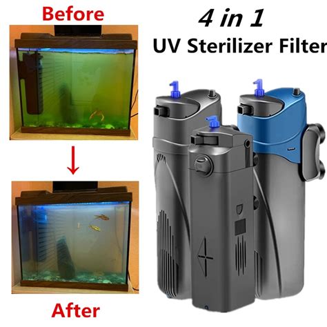 220v Aquarium Uv Sterilizer Lamp Filter Pump Fish Tank Internal Filter