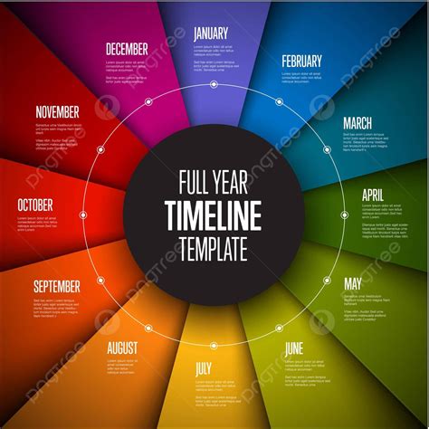 Infographic Full Year Timeline Template Conent Creative Content Vector