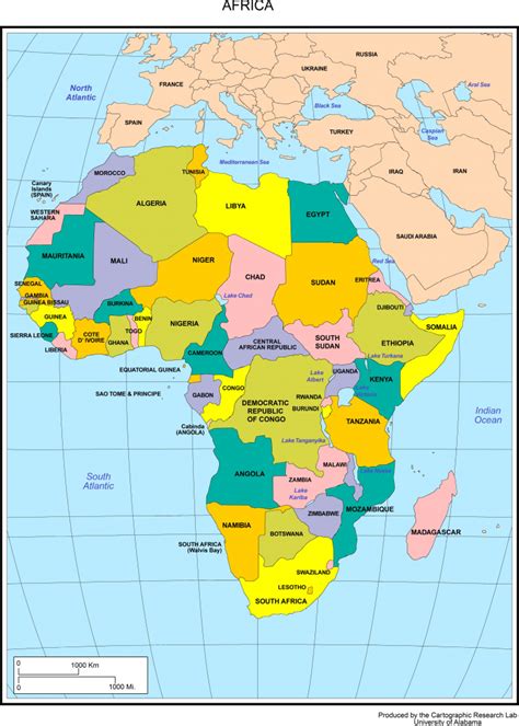 Africa Map With Capitals Printable