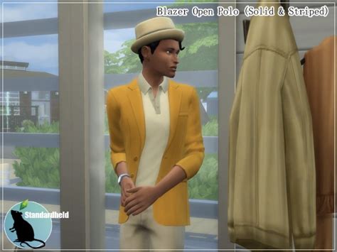 Blazer Open Polo By Standardheld At Simsworkshop Sims 4 Updates