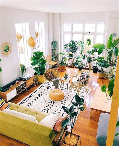 30 Pretty House Plants Ideas For Living Room Decoration Boho Living