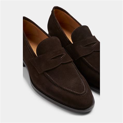 Dark Brown Penny Loafer Italian Calf Suede Suitsupply Online Store