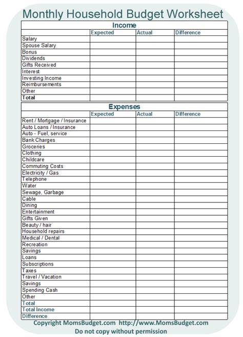 Download a free household budget worksheet. 10+ home monthly budget spreadsheet | Excel Spreadsheets Group