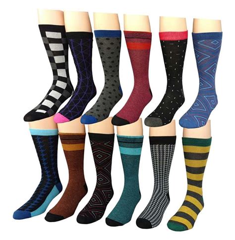 12 Pairs Of Excell Mens Dress Socks Designer Dress Socks For Men 3400