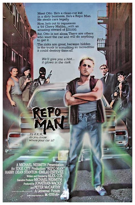Repo man film collector and fan of the film trent reeve has created this site to share his passion with others. Film Review: Repo Man (1984) | HNN