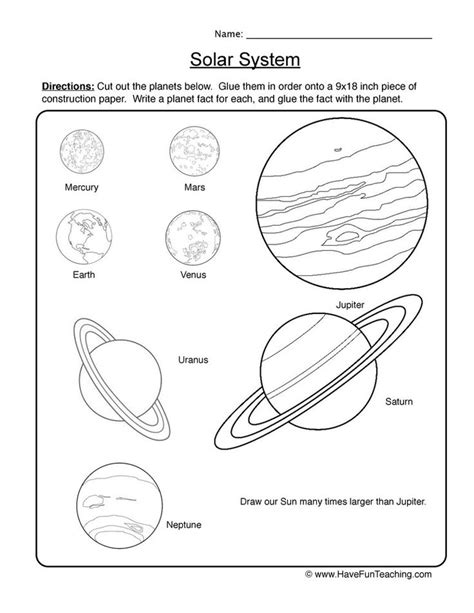 5th Grade Solar System Worksheets