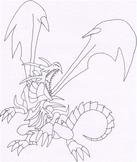 Red Eyes Black Dragon Coloring Pages Ausmalbilder Drachen Yugioh Coloringhome Slifer Legendary