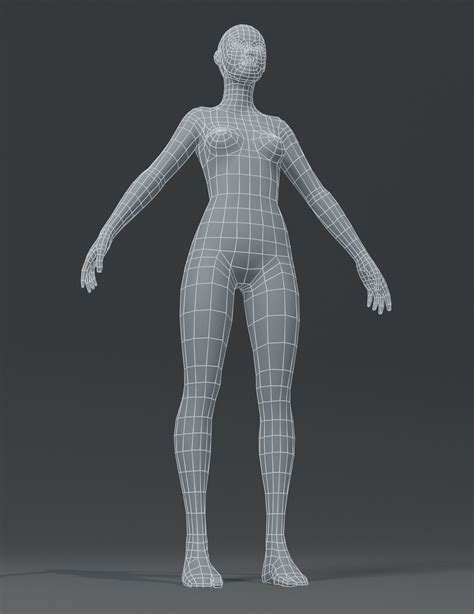 Artstation Female Body Base Mesh 3d Model Game Assets
