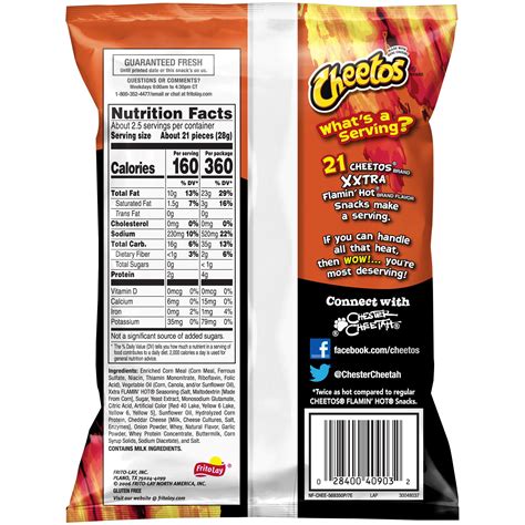 Hot Cheetos Nutrition Facts