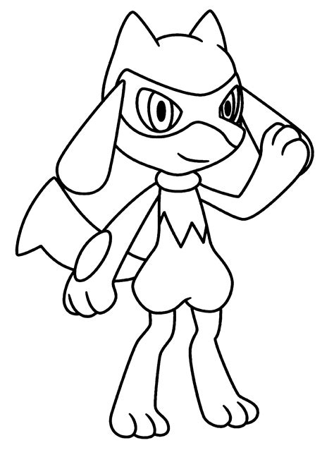 Lucario Riolu Pokemon Coloring Pages Template Drawing Getdrawings