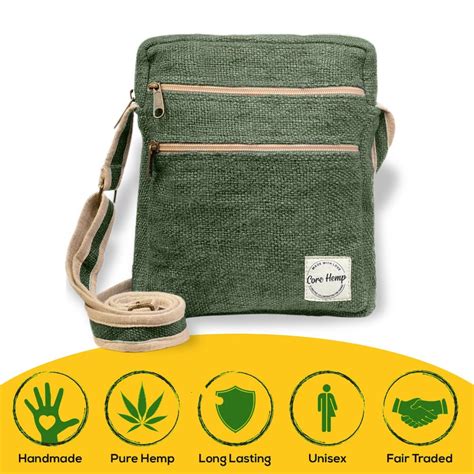 Core Hemp Multi Pocket Crossbody Bag Banyan Green