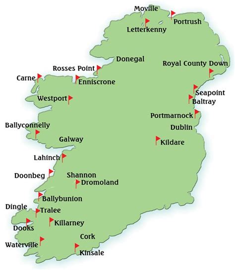 Map Of Ireland Golf Courses World Map