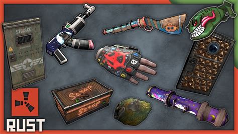 Rust Skins Fish Rock Neon Scrap Box Bombing Roadsign Gloves Lost