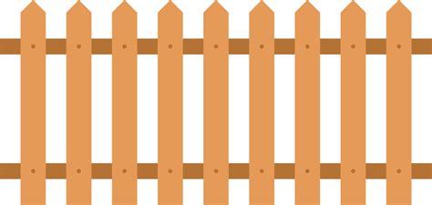 Free Wooden Fence In Flat Style Clip Art 21976542 Png With Transparent