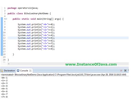 Bitwise Operators In Java With Example Instanceofjava