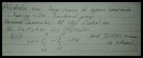 What Is An Alcohol Write The Molecular Formula Condensed Formula And