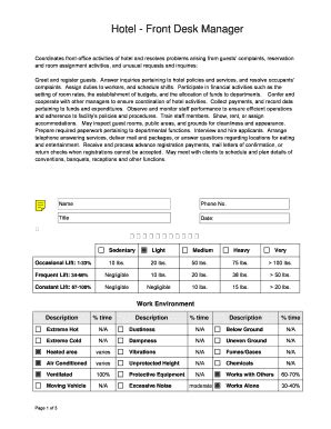 Overview to self evaluation examples. front office performance appraisal - Fill Out Online ...