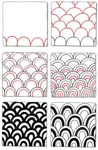 Zentangle calls for you to draw a string to separate sections of your design. Feathers | Zentangle patterns, Tangle patterns, Doodle ...