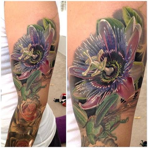 Passion Flower Added To A Floral Sleeve In Progress By Phil Garcia On