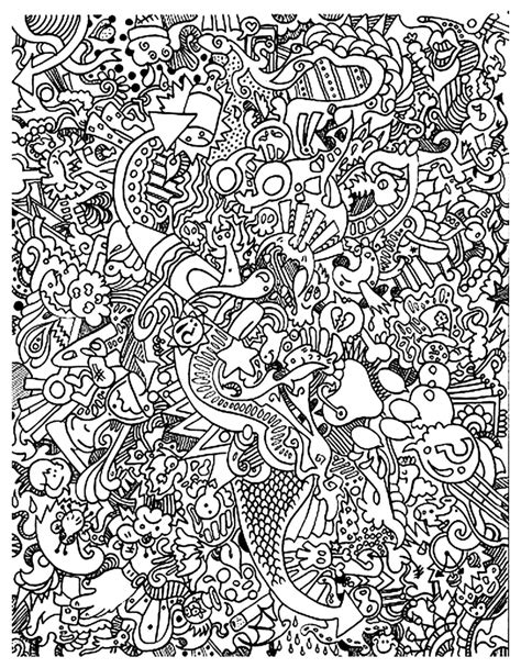20 Free Printable Doodle Art Coloring Pages For Adults