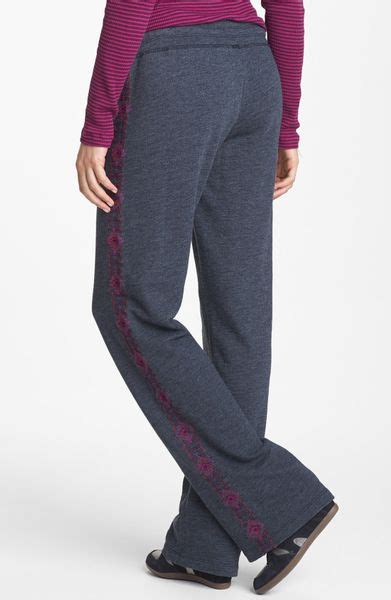 Lucky Brand Embroidered Sweatpants In Blue Heather Navy Lyst