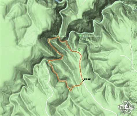 Canyoneering Map For Bear Canyon