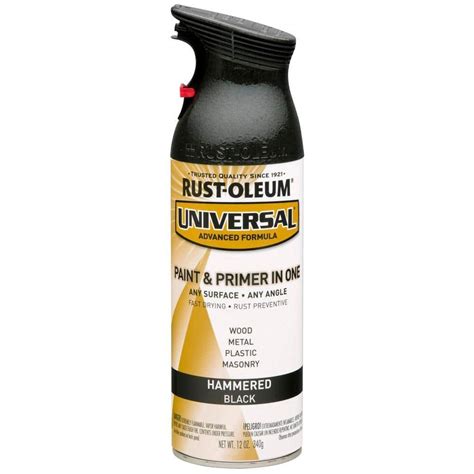 Rust Oleum Universal 12 Oz All Surface Hammered Black Spray Paint And
