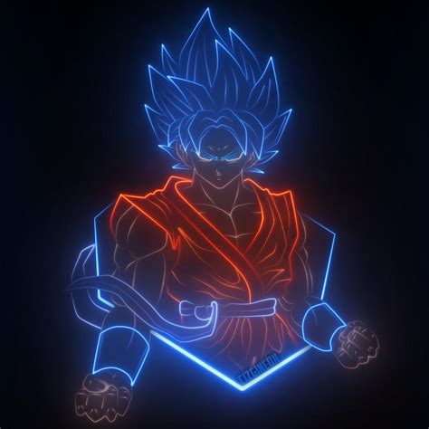 Dragon Ball Fã Cria Incrível Arte De Goku Utilizando Neon