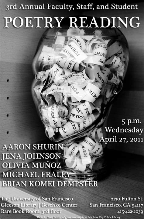 Poetry Reading Your Library On April 27 Gleeson Gleanings