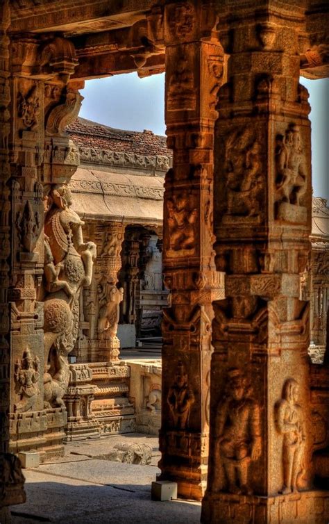 Vittala Temple Pillars Hampi India By Mukul Banerjee Indian Temple