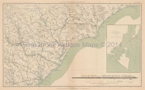North And South Carolina Civil War Antique Map 1895 Original Ebay